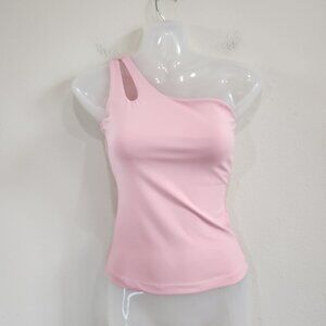 Halara Asymmetric Cutout Sleeveless One Shoulder Brami Built-in Bra Size Small